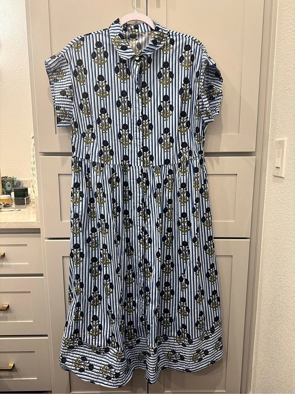 Blue & White Floral Mini Dress Like New